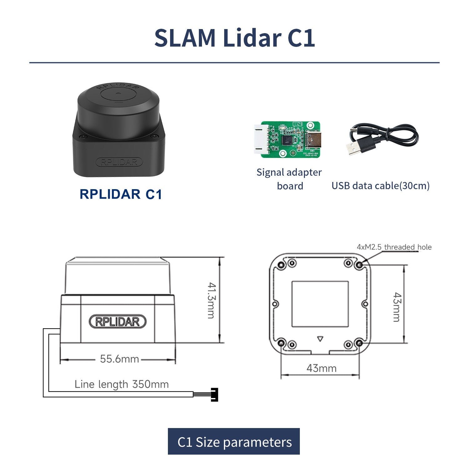 LiDAR Slamtec RPLIDAR C1/A1/A2/S2/S3 (Yahboom) 3