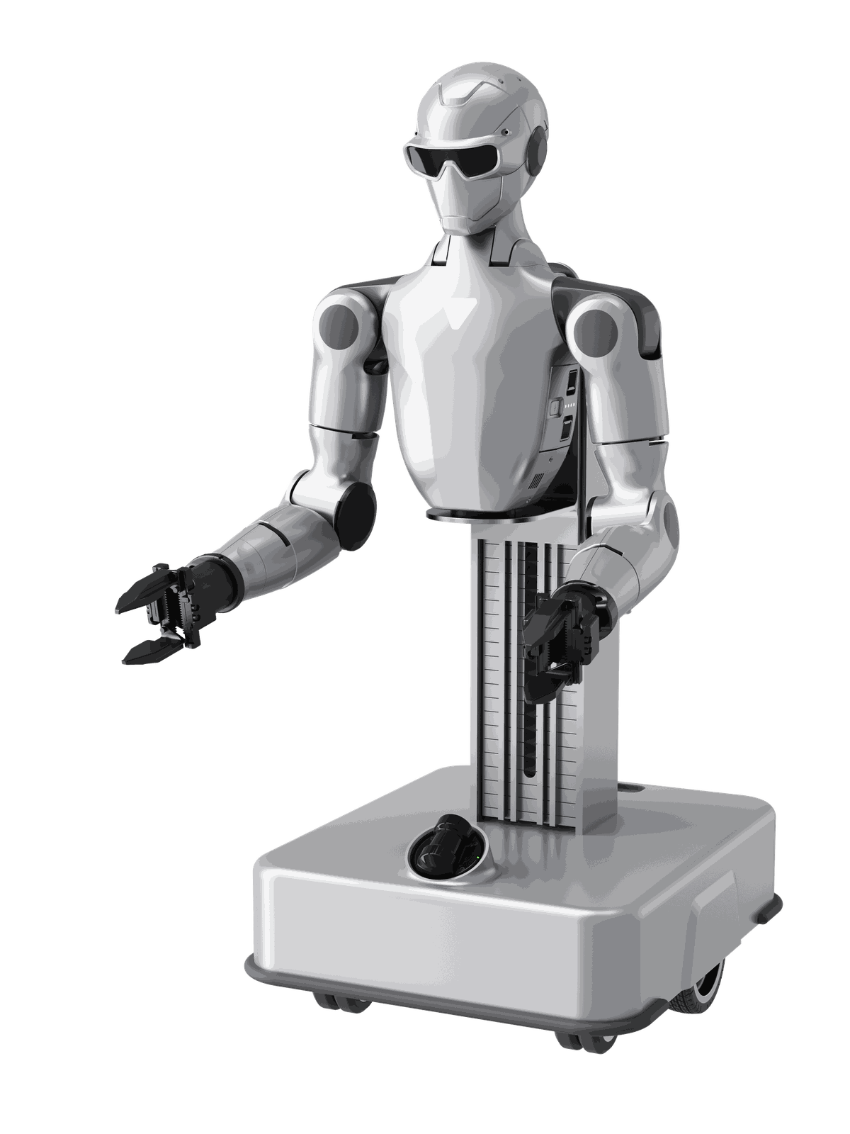 Unitree R1-A5-D en configuración de trabajo, con la columna extendida